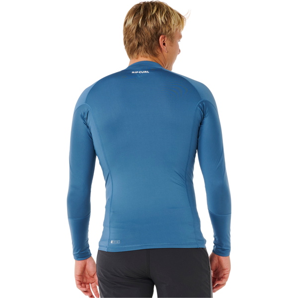 2026 Rip Curl Mens Waves UPF Performance Long Sleeve Rash Vest 16FMRV - Bluefin